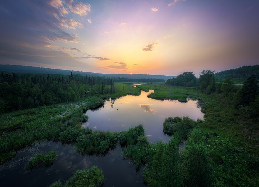 Wetland at Sunset, Peace Region